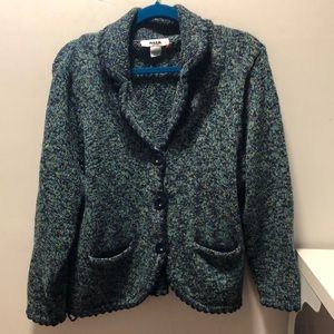 Cool toned vintage cardigan with bold buttons